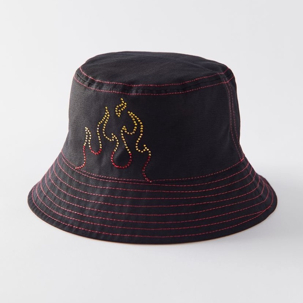 Urban Outfitters Y2K Rhinestone Bucket Hat NWT - Black